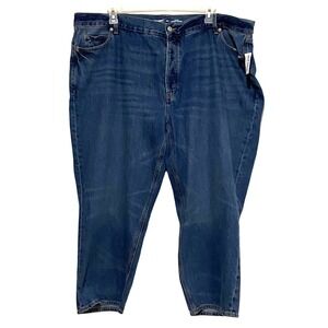 Old Navy High Rise Slouchy Straight Crop Jeans Womens 24 Button Fly Plus‎ Size